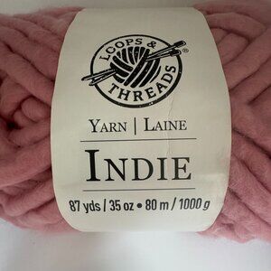 Loops & Threads Indie Yarn Dusty Pink 87 Yards Super Bulky Size 6.